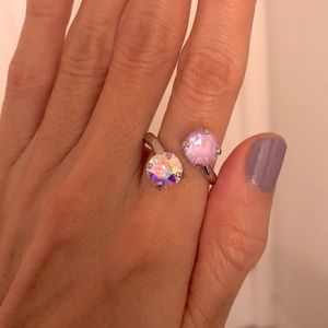 Aurora Borealis + lavender Crystal Ring